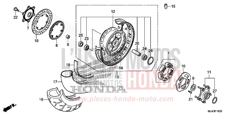 REAR WHEEL (VT750CS/C2S) for Shadow GLINT WAVE BLUE METALLIC (B197) from 2013