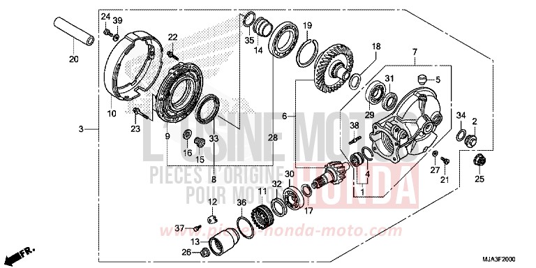 FINAL DRIVEN GEAR for Shadow GLINT WAVE BLUE METALLIC (B197) from 2013