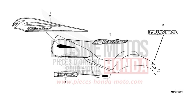 EMBLEM (VT750C2S) for Shadow GLINT WAVE BLUE METALLIC (B197) from 2013