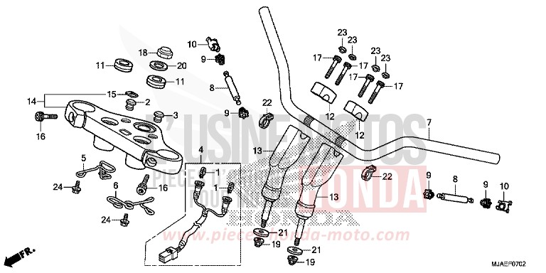 HANDLE PIPE (VT750C2S) for Shadow GLINT WAVE BLUE METALLIC (B197) from 2014