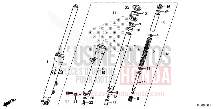 FRONT FORK (VT750C2S) for Shadow GLINT WAVE BLUE METALLIC (B197) from 2014
