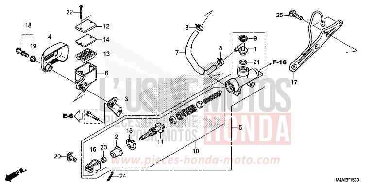 REAR BRAKE MASTER CYLINDER for Shadow GLINT WAVE BLUE METALLIC (B197) from 2014