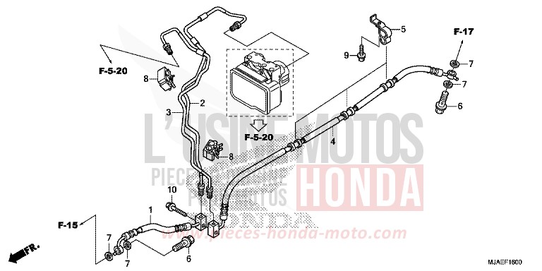 REAR BRAKE HOSE for Shadow GLINT WAVE BLUE METALLIC (B197) from 2014