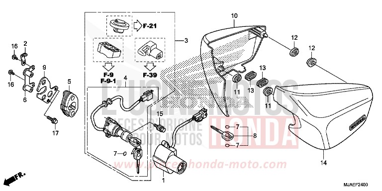 SIDE COVER (VT750CS/C2B/C2S/C) for Shadow GLINT WAVE BLUE METALLIC (B197) from 2014