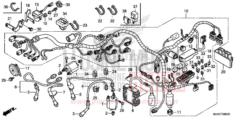 WIRE HARNESS (VT750CS/C2S) for Shadow GLINT WAVE BLUE METALLIC (B197) from 2014