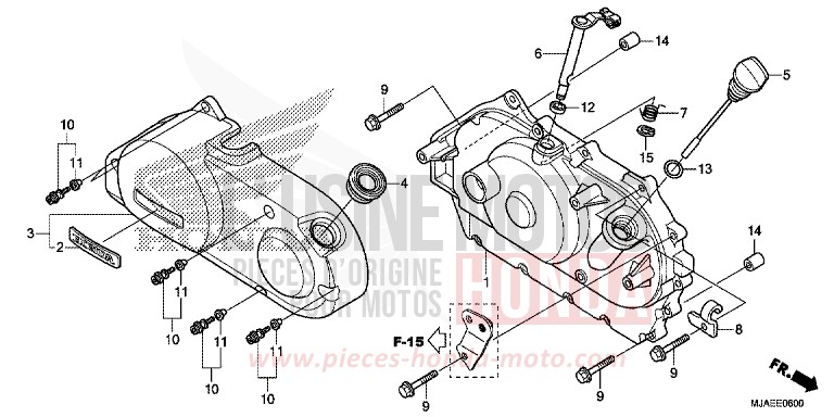RIGHT CRANKCASE COVER (VT750CS/C2B/C2S/C) for Shadow GRAPHITE BLACK (NHB01) from 2014