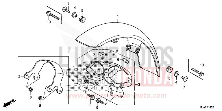FRONT FENDER (VT750C2S/S) for Shadow GRAPHITE BLACK (NHB01) from 2014