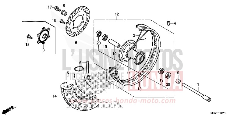 FRONT WHEEL (VT750CS/C2B/C2S/C) for Shadow GRAPHITE BLACK (NHB01) from 2014