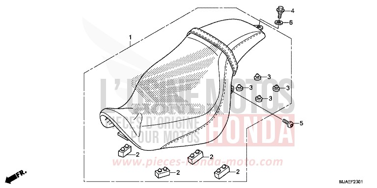 SEAT (VT750C2B/C2S) for Shadow GRAPHITE BLACK (NHB01) from 2014