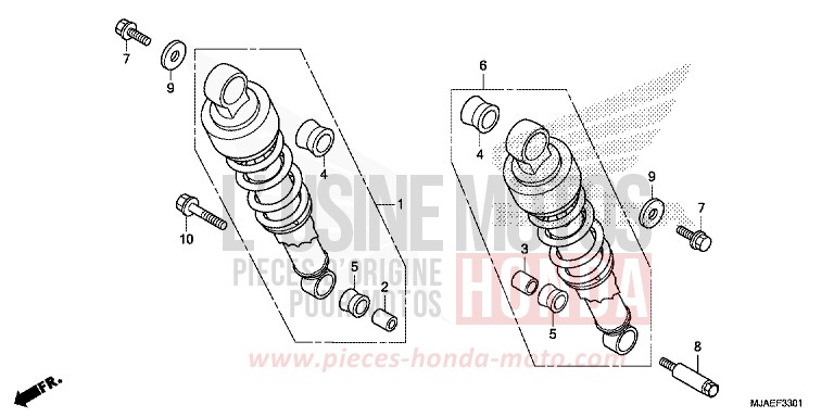 REAR CUSHION (VT750C2B/C2S) for Shadow GRAPHITE BLACK (NHB01) from 2014