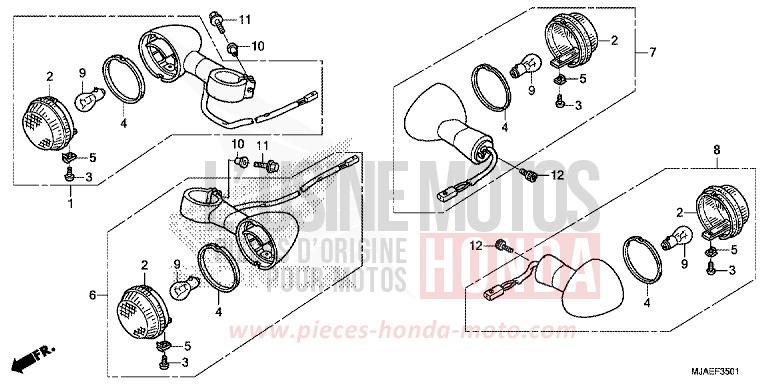 WINKER (VT750C2S/S) for Shadow GRAPHITE BLACK (NHB01) from 2014