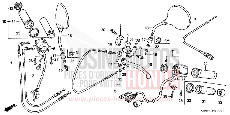 HANDLE SWITCH for Shadow BLACK (NH1) from 2005