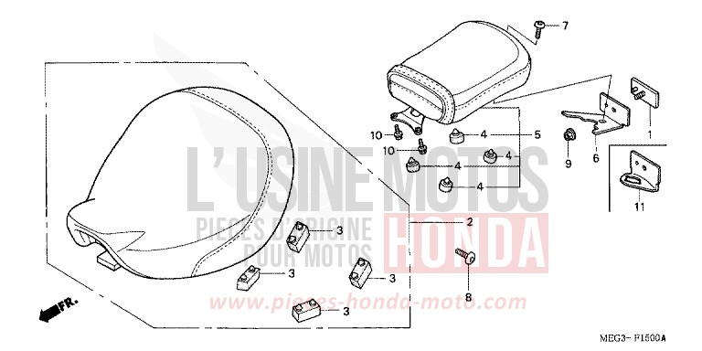 SEAT for Shadow BLACK (NH1) from 2005