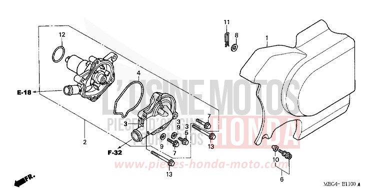 WATER PUMP for Shadow CANDY RUBIDIUM RED (R300) from 2005