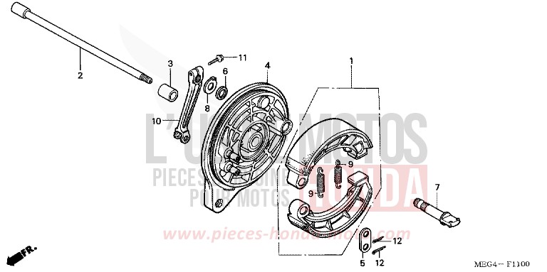 REAR BRAKE PANEL for Shadow CANDY RUBIDIUM RED (R300) from 2005