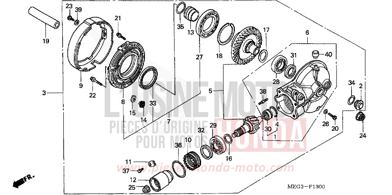 FINAL DRIVEN GEAR for Shadow CANDY RUBIDIUM RED (R300) from 2005