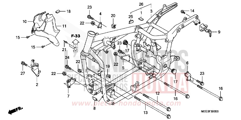 FRAME BODY for Shadow GRAPHITE BLACK (NHB01A) from 2007