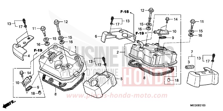 CYLINDER HEAD COVER for Shadow GRAPHITE BLACK (NHB01A) from 2008