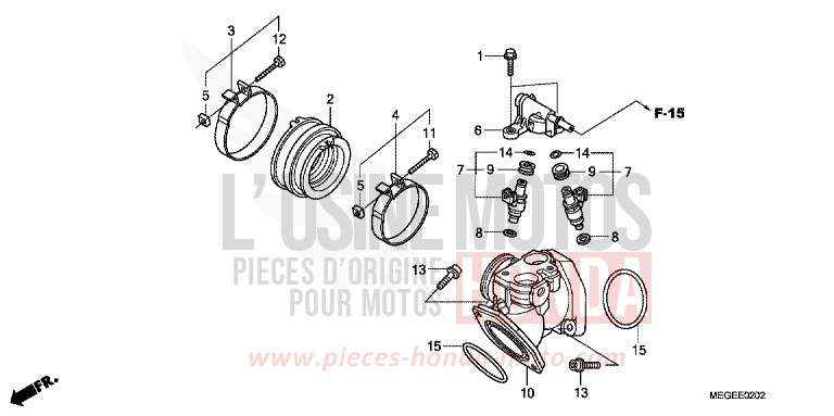INTAKE MANIFOLD for Shadow GRAPHITE BLACK (NHB01A) from 2008