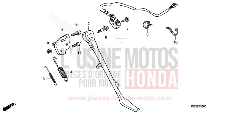 SIDE STAND for Shadow GRAPHITE BLACK (NHB01A) from 2009