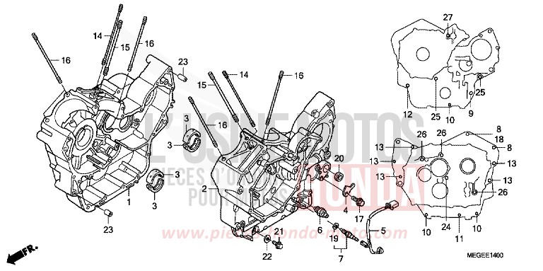 CRANKCASE for Shadow GRAPHITE BLACK (NHB01B) from 2009