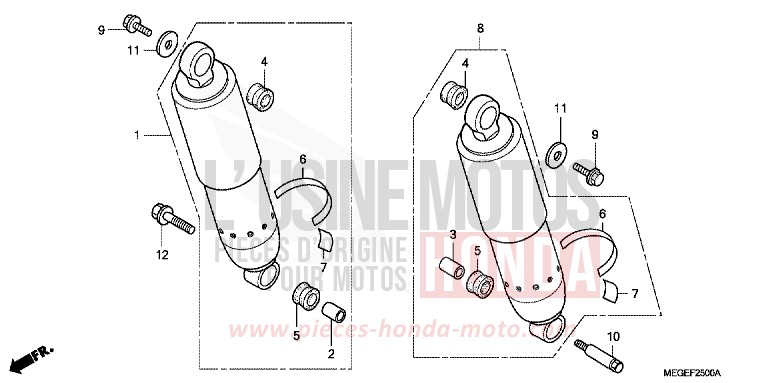 REAR CUSHION for Shadow GRAPHITE BLACK (NHB01B) from 2009