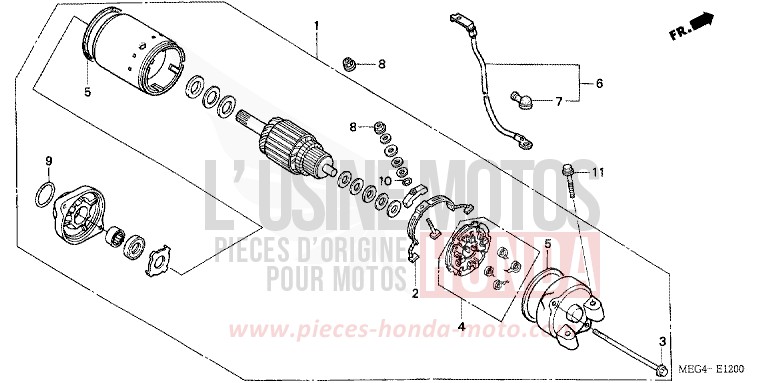 STARTING MOTOR for Shadow TITANIUM METALLIC (YR183BA) from 2007