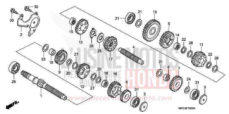 TRANSMISSION for Shadow TITANIUM METALLIC (YR183BA) from 2007
