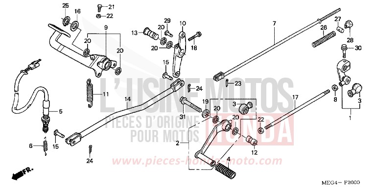 PEDAL for Shadow TITANIUM METALLIC (YR183BA) from 2007