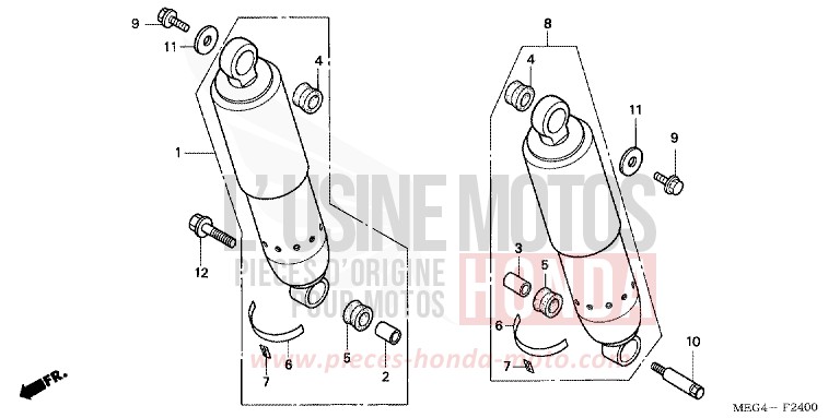 REAR CUSHION for Shadow TITANIUM METALLIC (YR183BA) from 2007