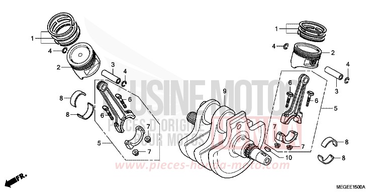 CRANKSHAFT for Shadow CANDY GLORY RED-U (R101X) from 2008