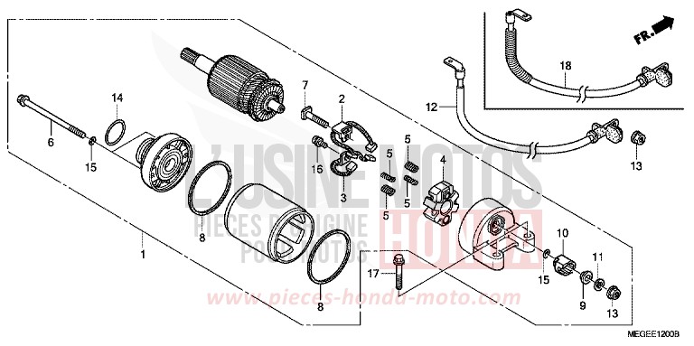 MOTORINO AVVIAMENTO per Shadow CANDY GLORY RED-U (R101XA) del 2008