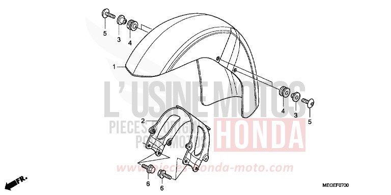 FRONT FENDER for Shadow CANDY GLORY RED-U (R101XA) from 2008