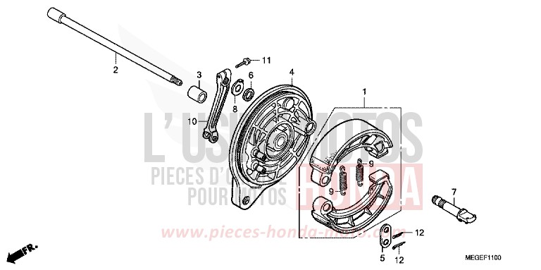 REAR BRAKE PANEL for Shadow CANDY GLORY RED-U (R101XA) from 2008