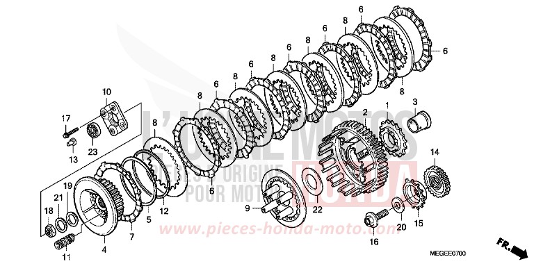 CLUTCH for Shadow GRAPHITE BLACK (NHB01X) from 2008