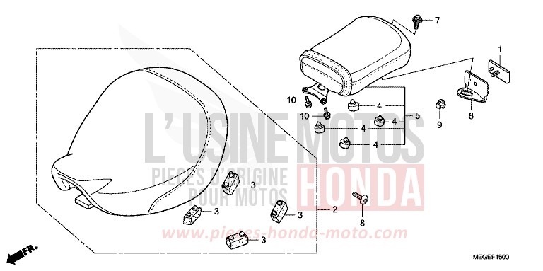 SEAT for Shadow GRAPHITE BLACK (NHB01X) from 2008