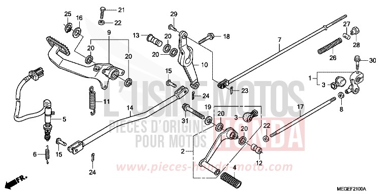 PEDAL (EXCEPT KO) for Shadow GRAPHITE BLACK (NHB01X) from 2008