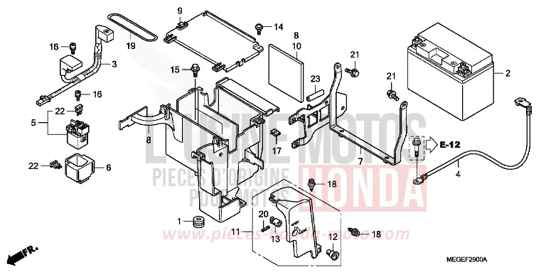 BATTERY for Shadow GRAPHITE BLACK (NHB01X) from 2008
