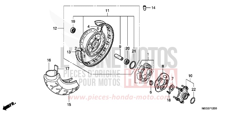 REAR WHEEL for Shadow PEARL SPENCER BLUE (PB308EA) from 2009