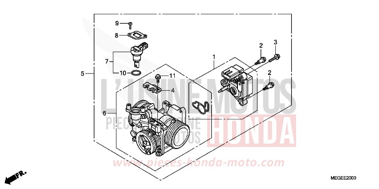 THROTTLE BODY for Shadow GRAPHITE BLACK (NHB01) from 2010