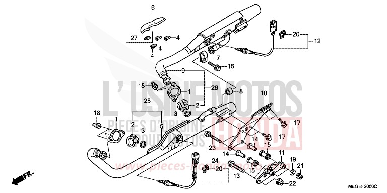 EXHAUST MUFFLER for Shadow GRAPHITE BLACK (NHB01) from 2010