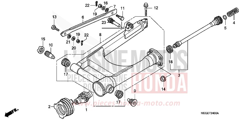 SWINGARM for Shadow GRAPHITE BLACK (NHB01) from 2010