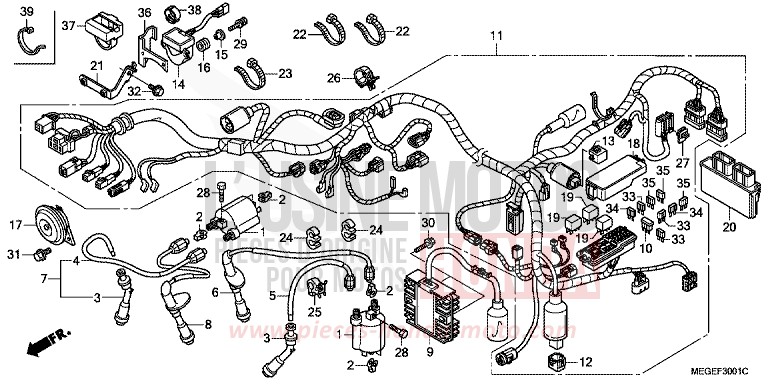 WIRE HARNESS (ABS) for Shadow GRAPHITE BLACK (NHB01) from 2010