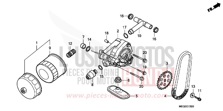 OIL PUMP for Shadow HEAVY GRAY METALLIC-U (NH194TB) from 2010