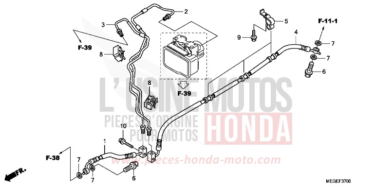 REAR BRAKE HOSE for Shadow HEAVY GRAY METALLIC-U (NH194TB) from 2010