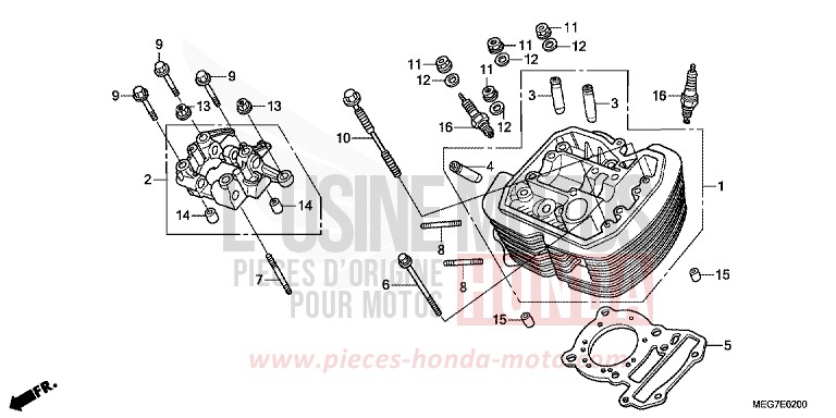 FRONT CYLINDER HEAD for Shadow GRAPHITE BLACK (NHB01) from 2012