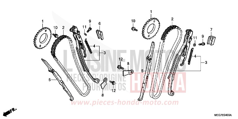 CAM CHAIN for Shadow GRAPHITE BLACK (NHB01) from 2012