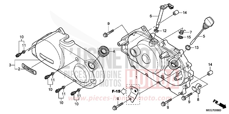 RIGHT CRANKCASE COVER (VT750C2B/C2S/CS/C/CA) for Shadow GRAPHITE BLACK (NHB01) from 2012