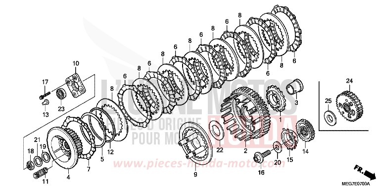 CLUTCH for Shadow GRAPHITE BLACK (NHB01) from 2012