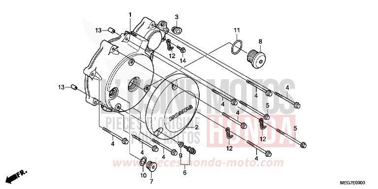 LEFT CRANKCASE COVER (VT750C2B/C2S/CS/C/CA) for Shadow GRAPHITE BLACK (NHB01) from 2012